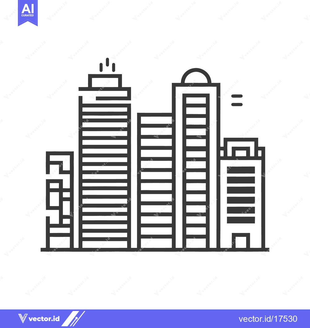 Premium Vector of Several buildings that represent a city skyline illustration