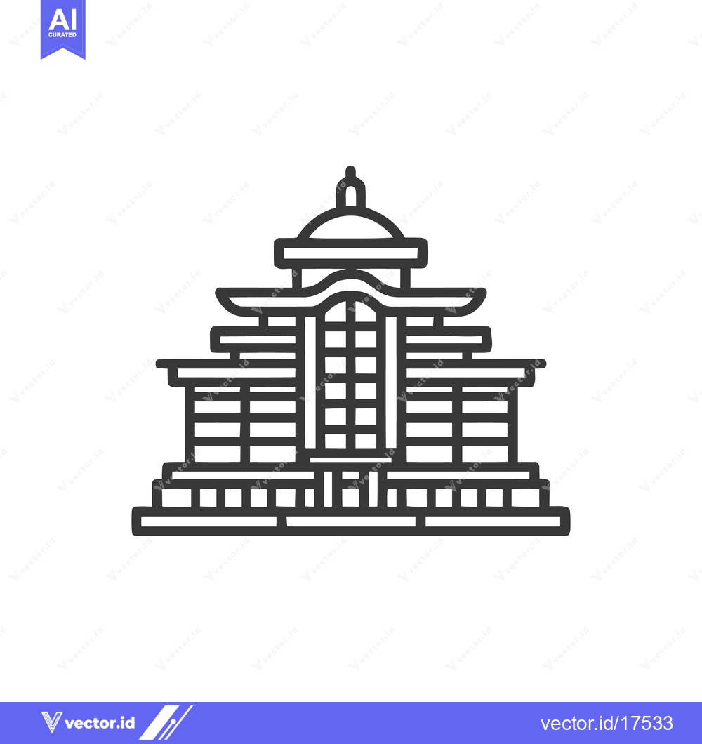 Premium Vector of Minimalist Line Art of a Traditional Japanese Building Structure