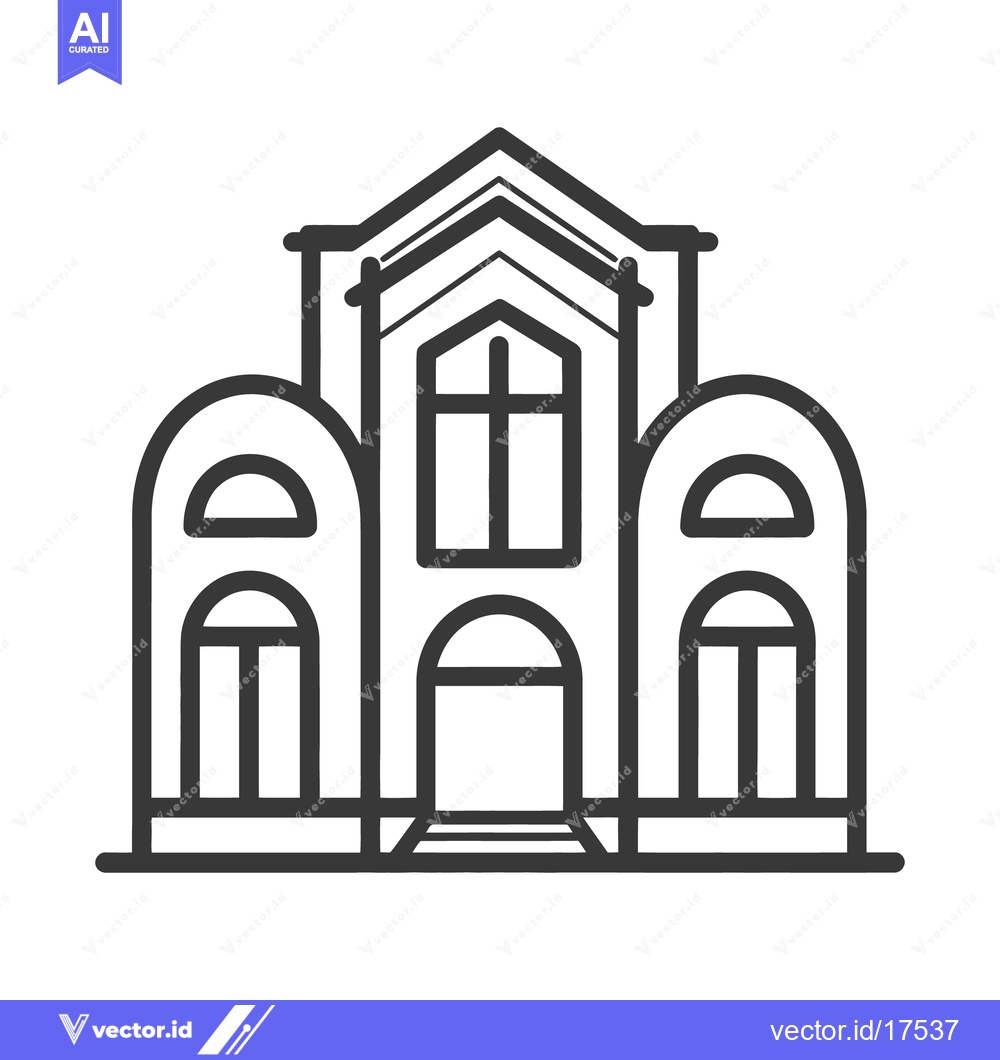Premium Vector dari A black and white illustration of a building facade