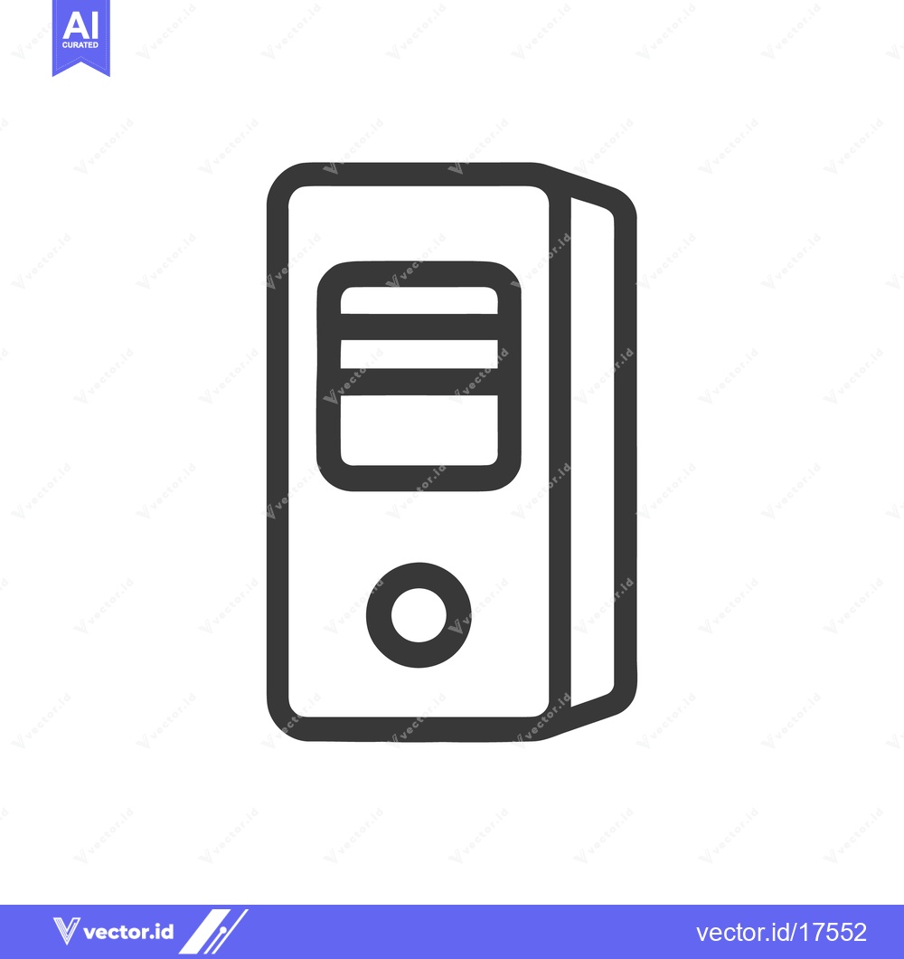 Premium Vector of Minimalist Server Icon: Clean, Bold Line Art for Technology Interface