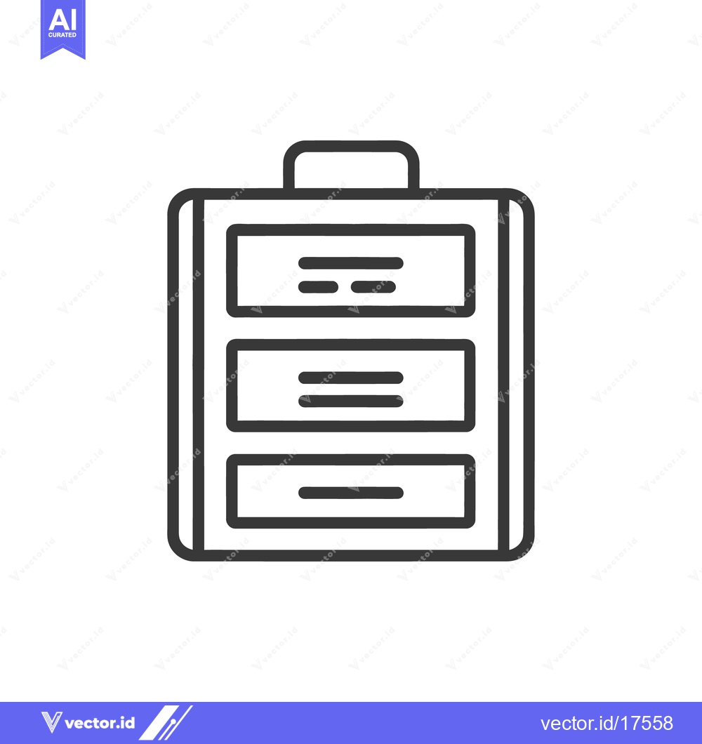 Premium Vector of A three drawer cabinet or chest with a top handle