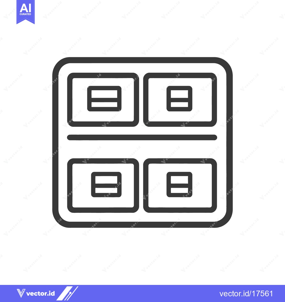 Premium Vector dari An outlined square containing four individual rectangular compartments