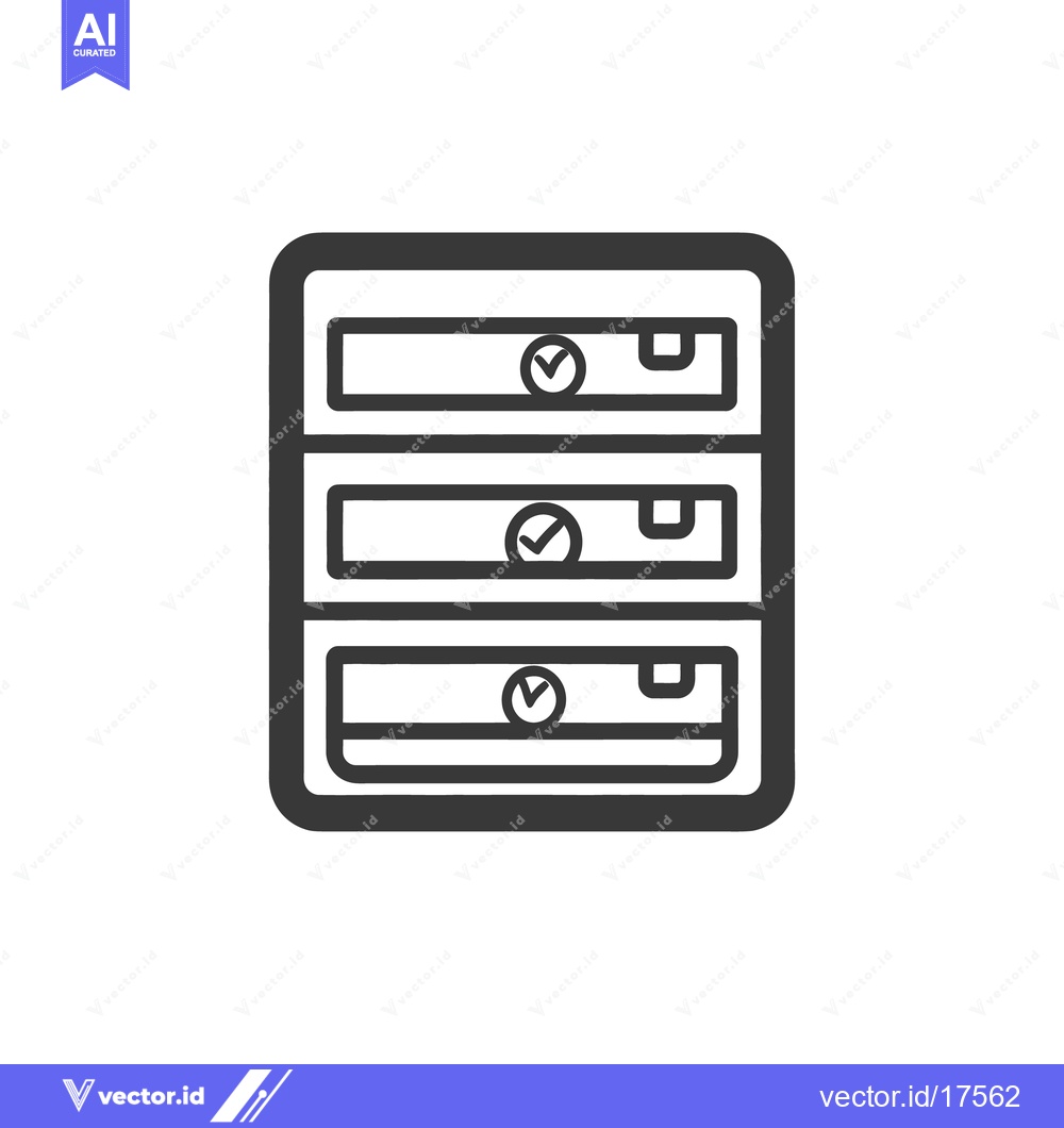 Premium Vector dari Simple icon illustrating a cabinet with multiple storage drawers