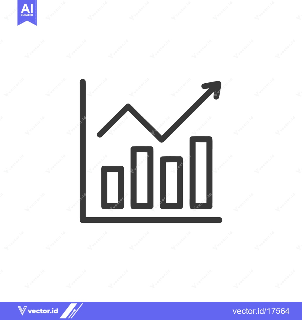 Premium Vector dari Ascending Bar Graph with Arrow: Business Growth Icon
