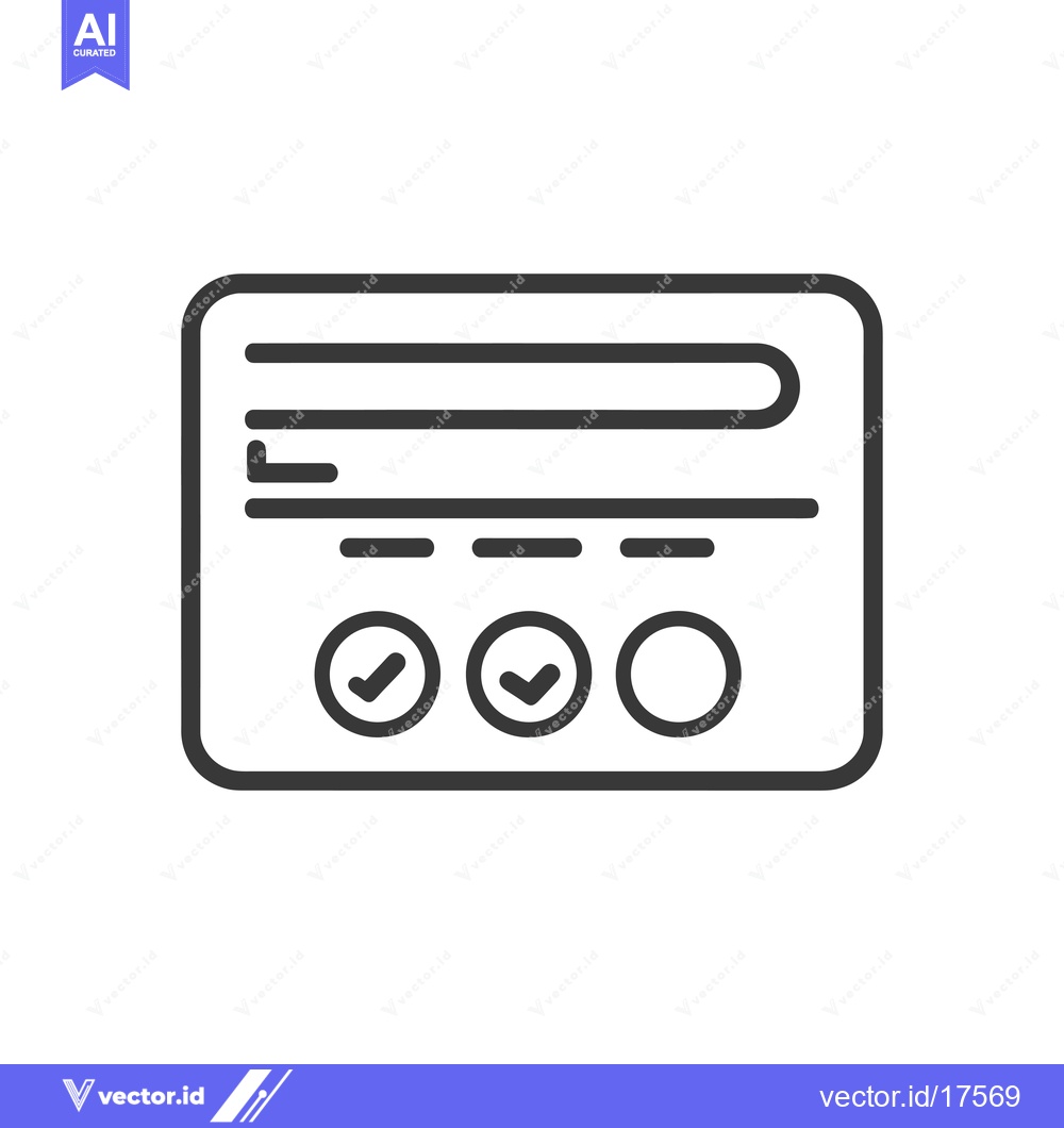 Premium Vector dari A rectangular form with checkmarks and a circle