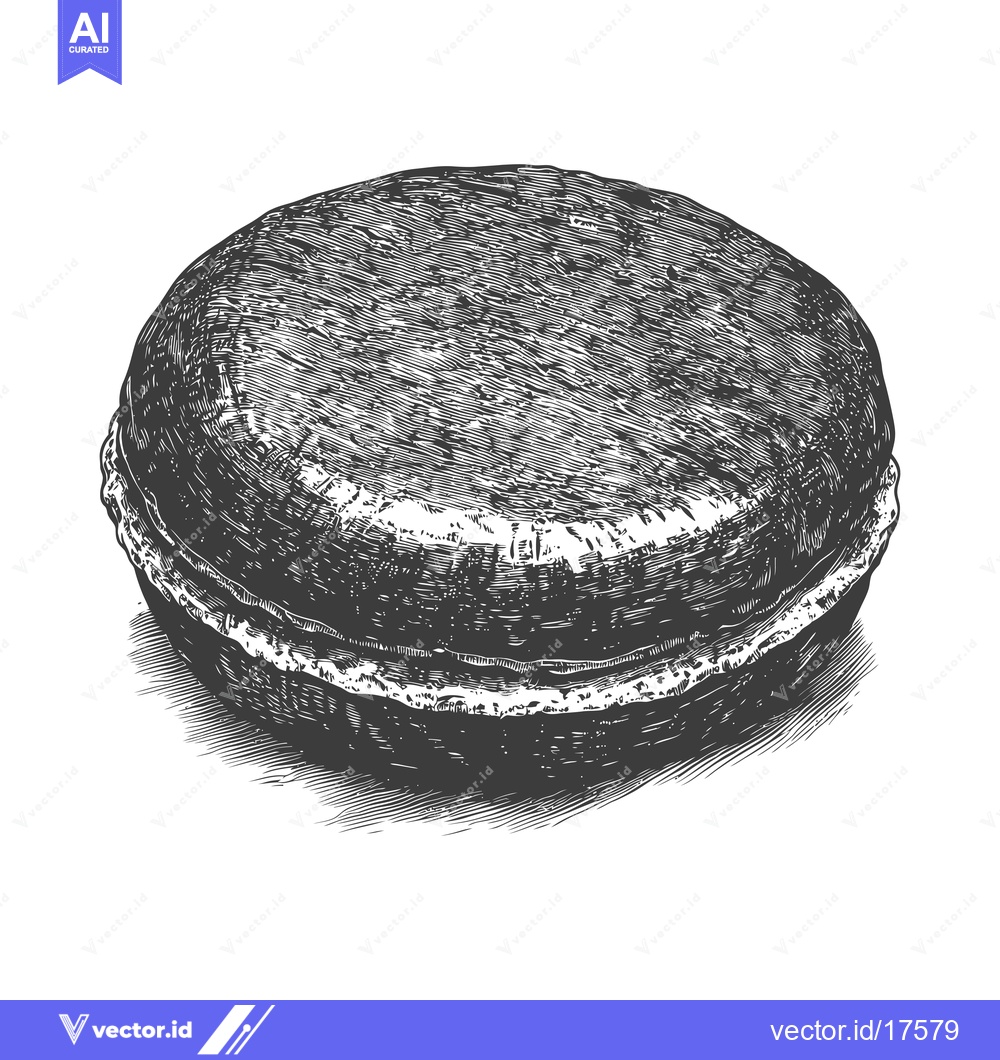 Premium Vector dari A single round macaron showing a cross section