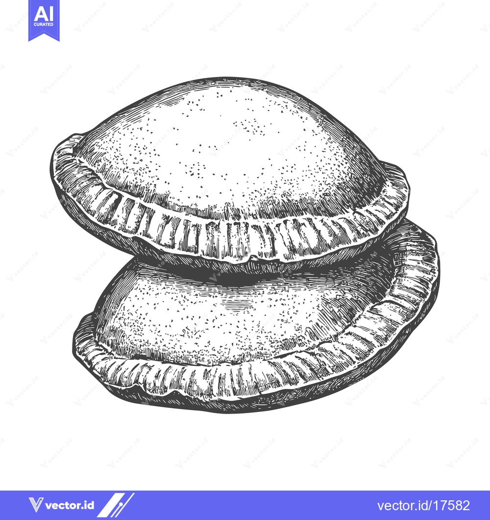 Premium Vector dari Two hand pies stacked atop of each other in a stack