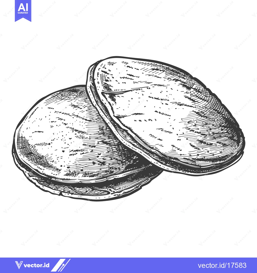 Premium Vector dari Two cooked flour tortilla flatbreads are presented in a classic style