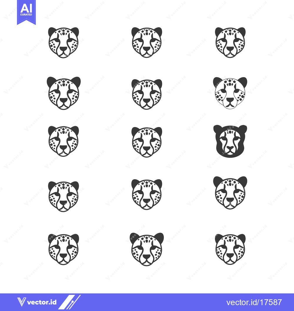 Premium Vector dari A Repeating Pattern of Black and White Cheetah Heads