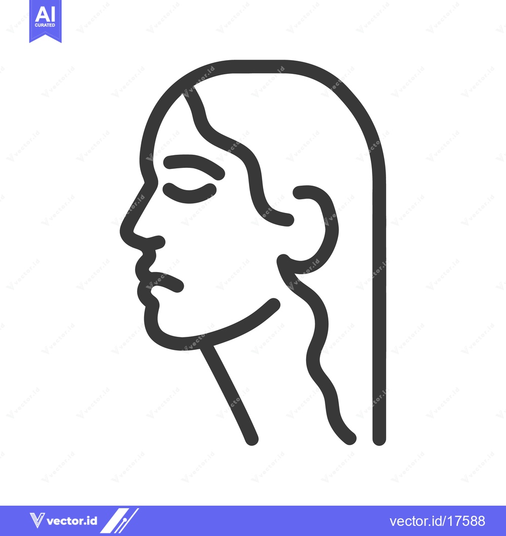 Premium Vector of A simple minimalist line drawing of a womans profile