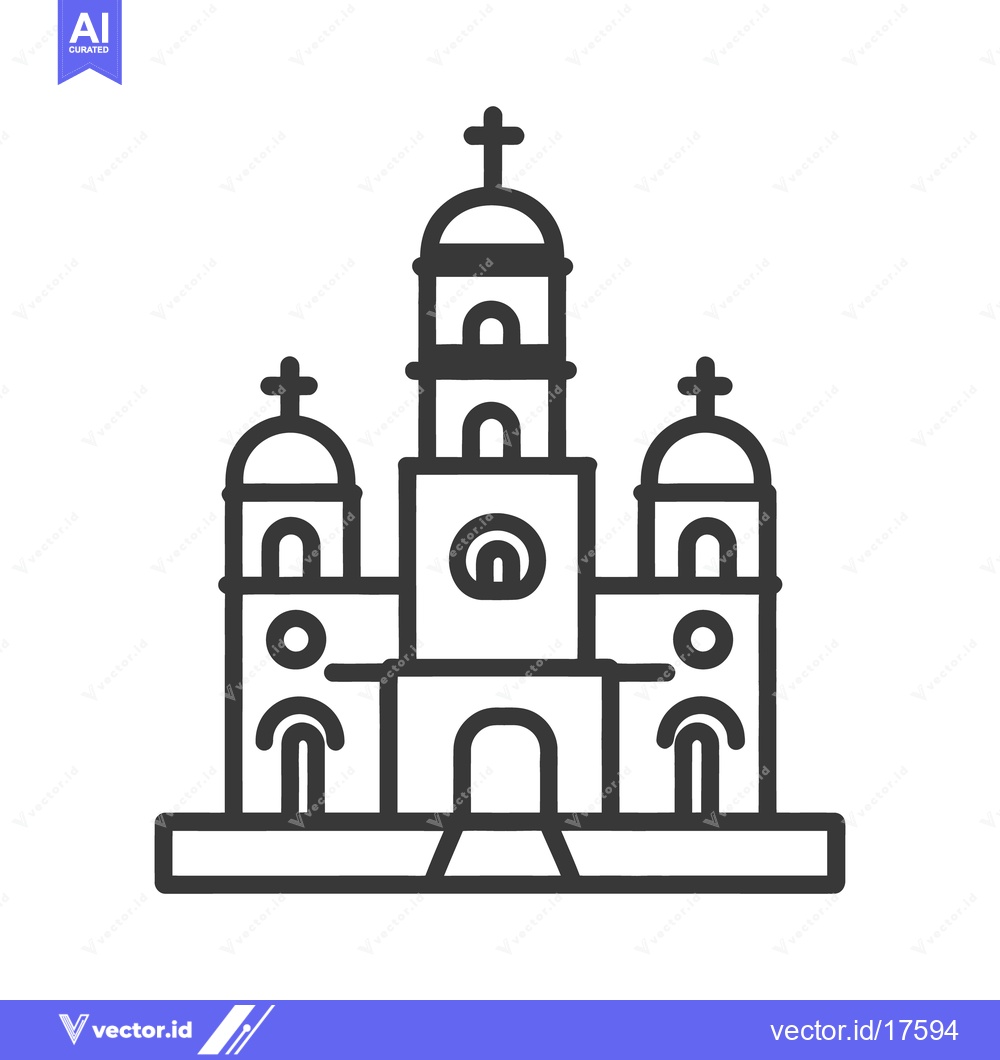 Premium Vector of A stylized architectural illustration of a church building structure