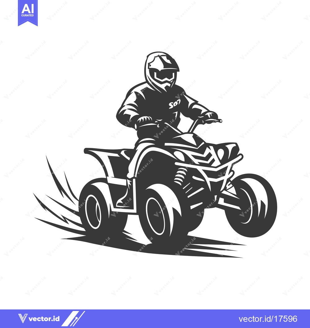 Premium Vector dari A Rider in Full Gear Driving a Quad Bike