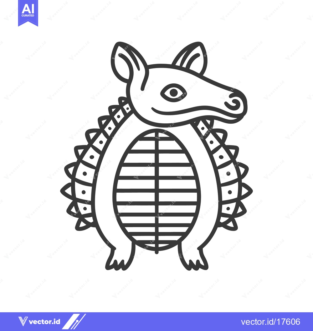 Premium Vector dari A stylized illustrated depiction of an armadillo standing upright