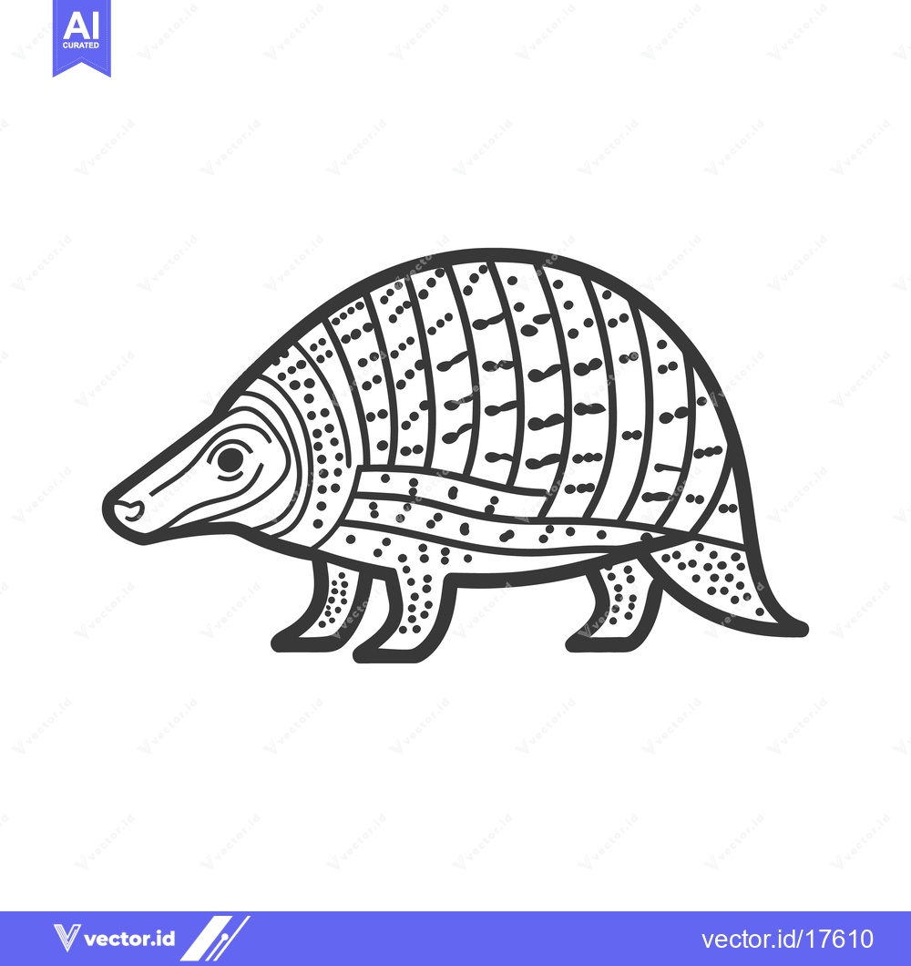 Premium Vector of A stylized monochrome illustration depicting an armored prehistoric an