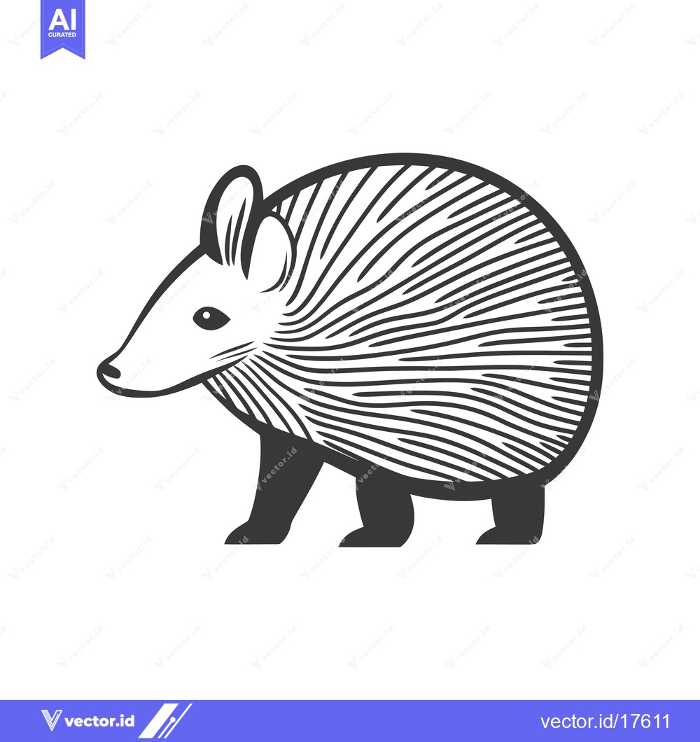 Premium Vector of A stylized illustration of a small animal with long snout and stripes