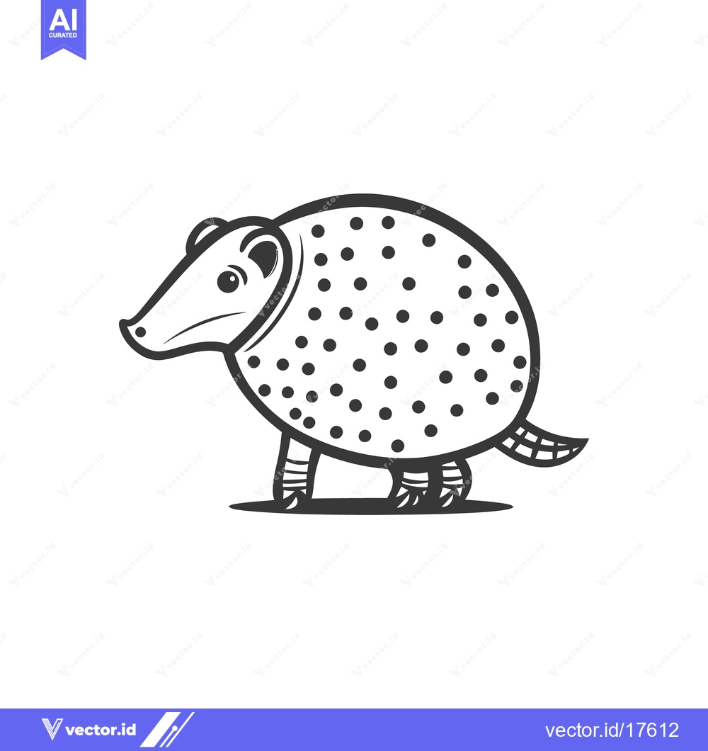Premium Vector dari An illustrative black and white drawing of an armadillo animal