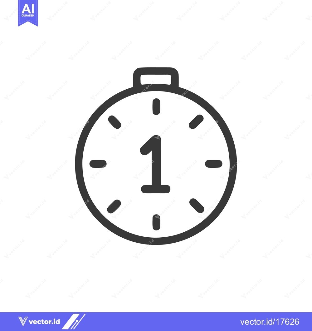 Premium Vector dari Minimalist Stopwatch Icon with Number One, Time Symbol