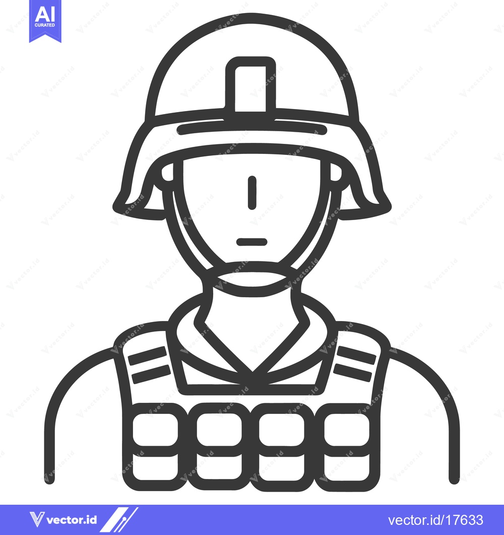 Premium Vector dari An illustrated image of a person wearing military protection gear