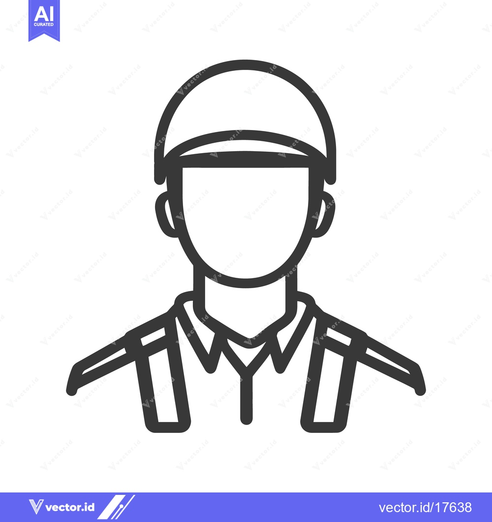 Premium Vector of An outlined monochrome image showing a person with a hat and shirt