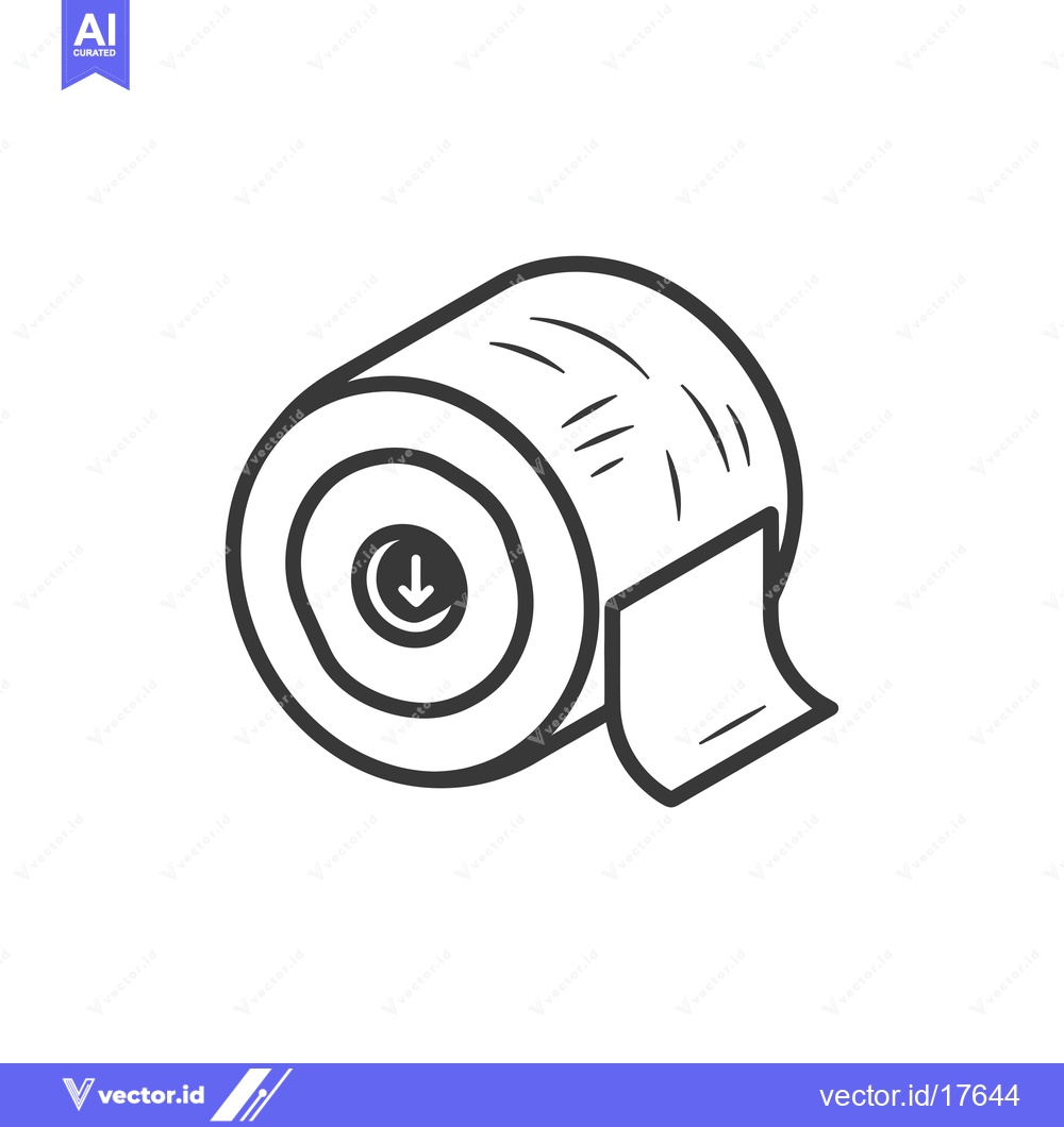 Premium Vector of A roll of toilet paper with a download symbol on the core