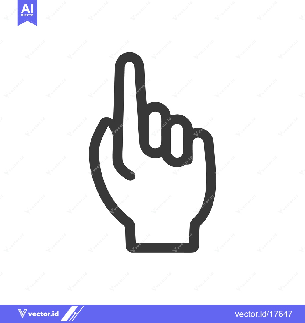 Premium Vector dari Minimalist Hand Icon with Pointing Finger on White Background