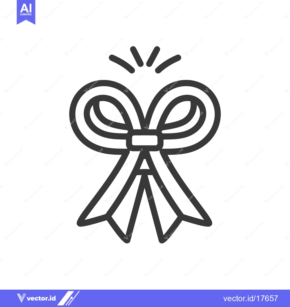 Premium Vector dari A decorative illustration of a tied ribbon bow with highlights above