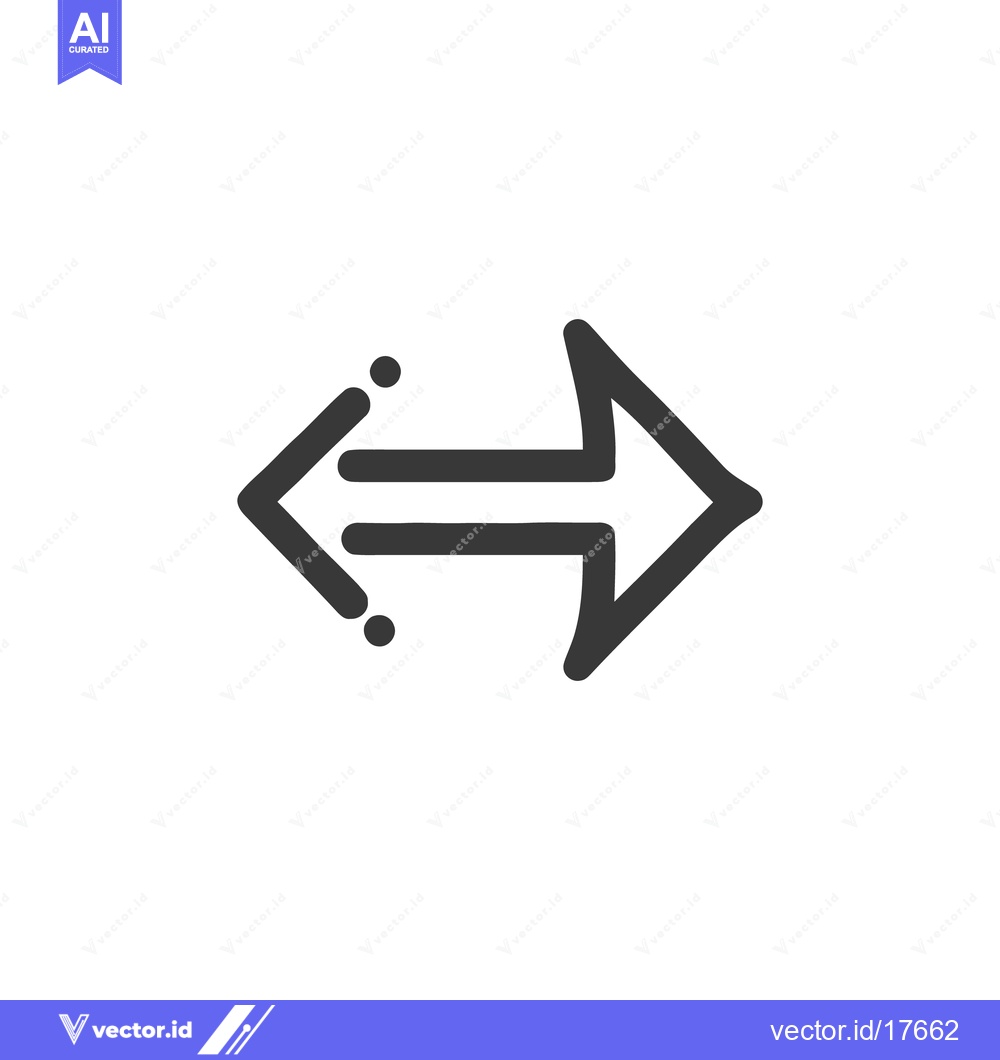 Premium Vector dari Reversible Arrow Icon: Dual Directional Symbol with Rounded Edges and