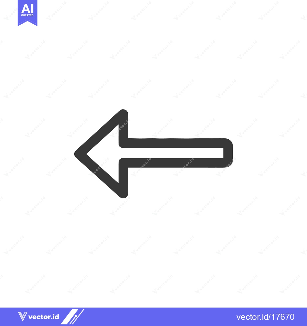 Premium Vector dari Simple Left Arrow Icon, Directional Sign on White Background, Navigati