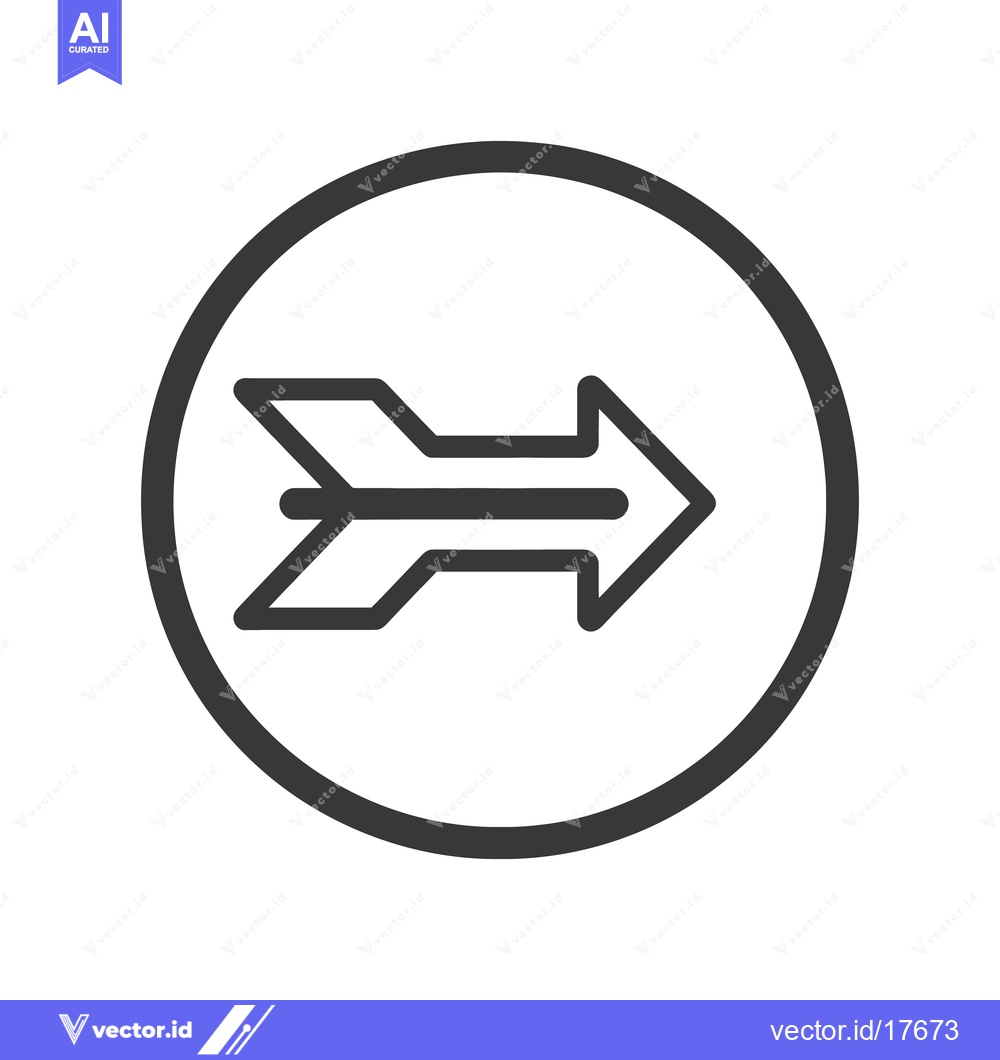 Premium Vector dari A simple arrow graphic contained within a dark circular frame