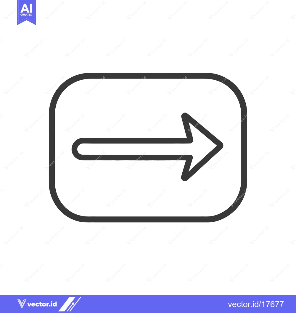 Premium Vector dari A simple rectangular button featuring an arrow pointing to the right