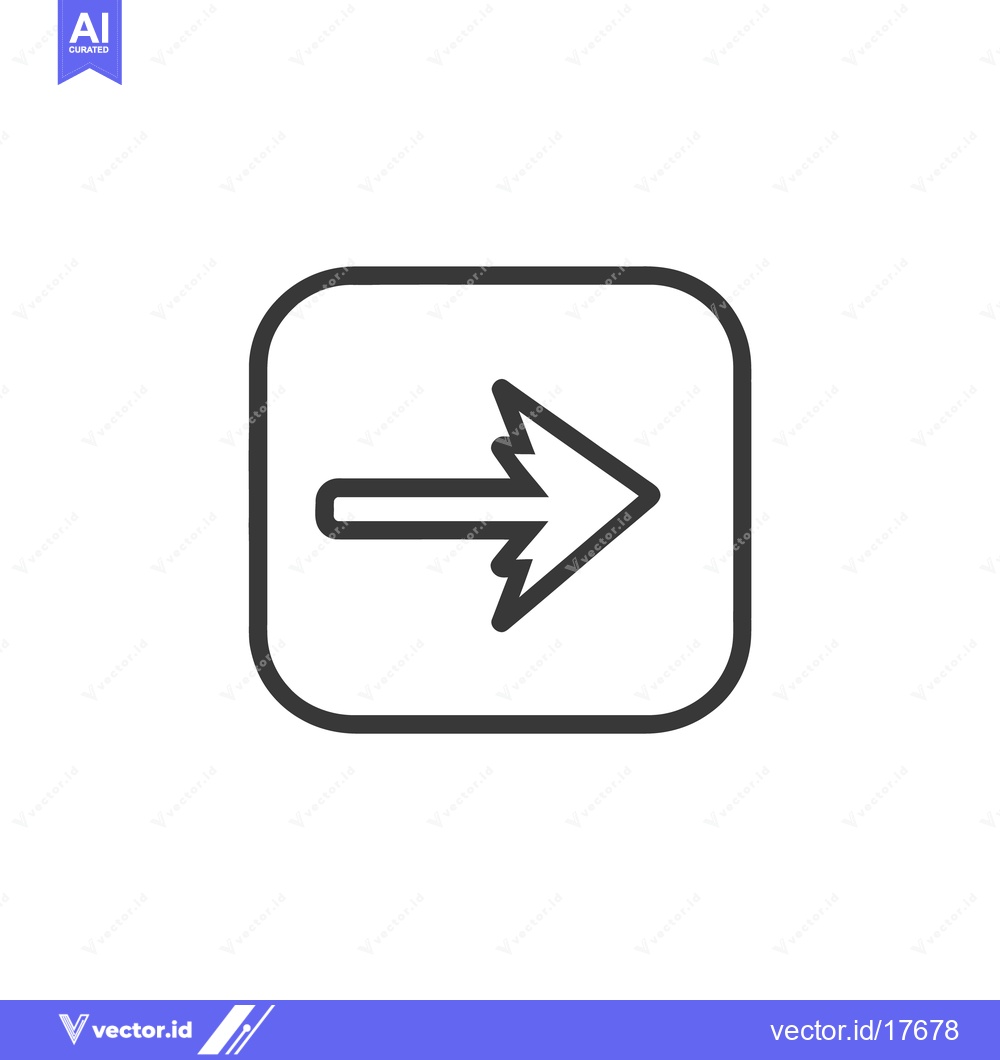 Premium Vector of A black outline arrow icon pointing towards the right direction