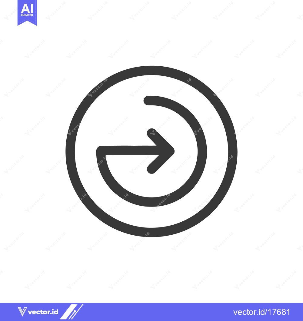 Premium Vector dari Circular Arrow Icon: Simple, Bold, and Directional Graphic Element