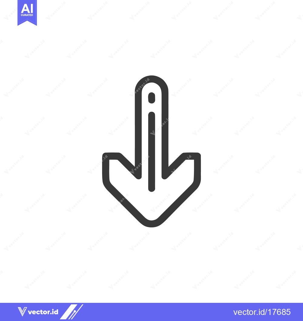 Premium Vector dari Minimalist Down Arrow Icon with Rounded Edges on White Background