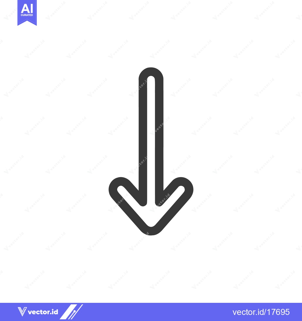 Premium Vector dari Simple Down Arrow Icon, Minimalist Design, Directional Symbol, Vector
