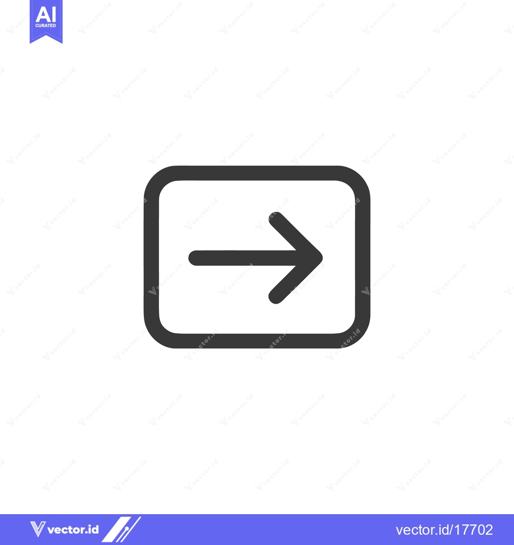 Premium Vector dari Simple Black Arrow in Rounded Square Frame on White Background