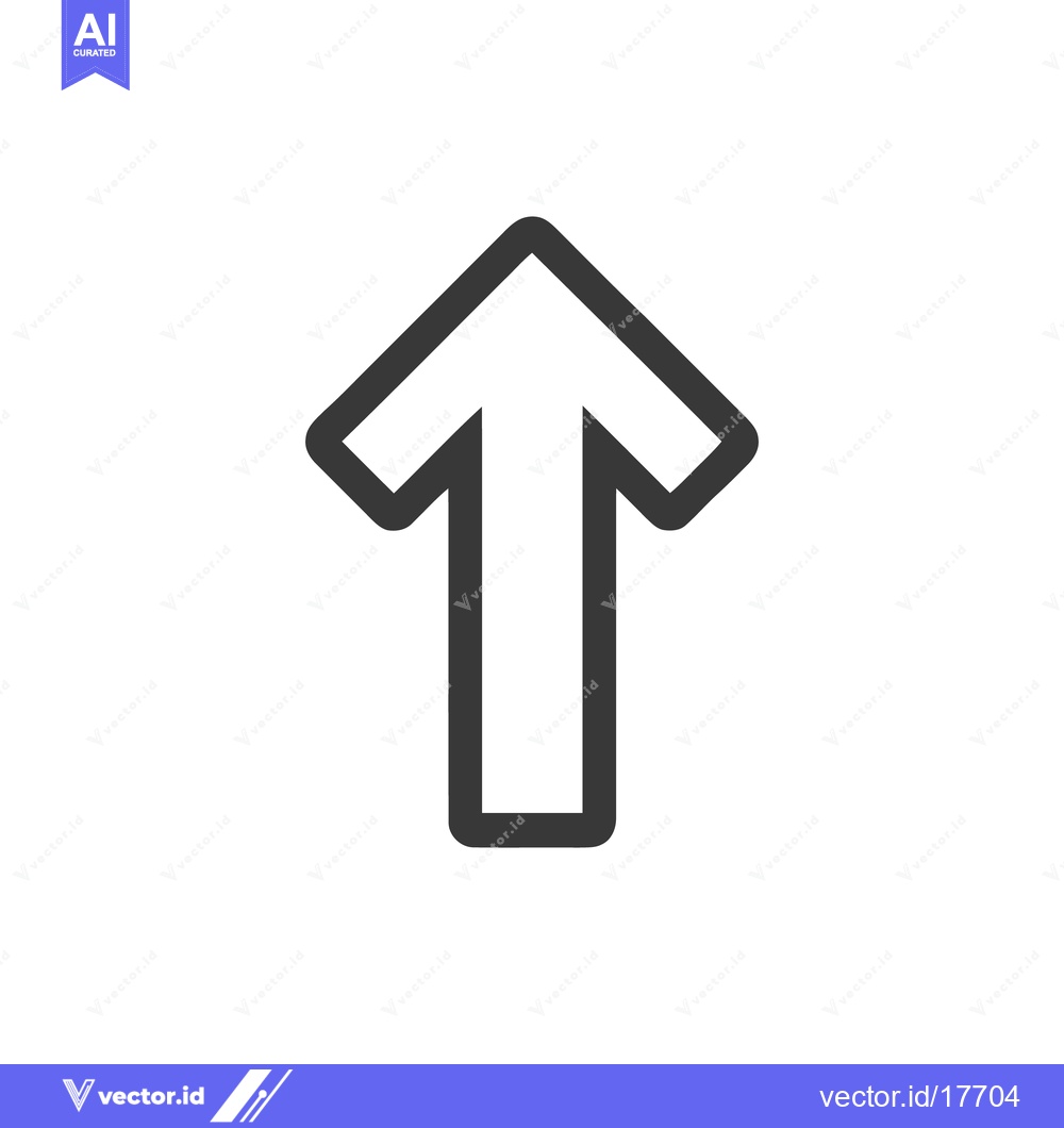 Premium Vector dari Bold Upward Arrow Icon: Simple, Modern, Directional Symbol on White Ba