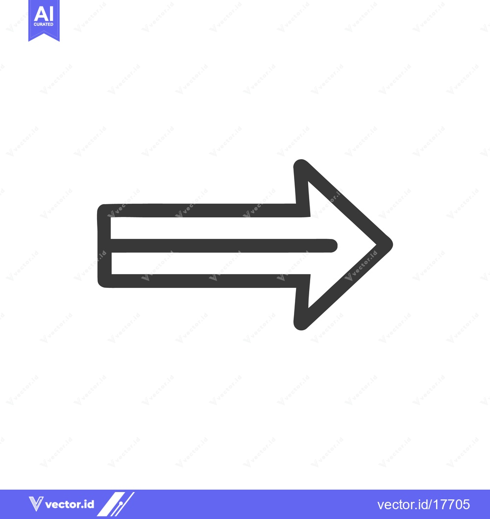 Premium Vector of Bold Arrow Icon: Simple, Directional, and Modern Design on White Backg