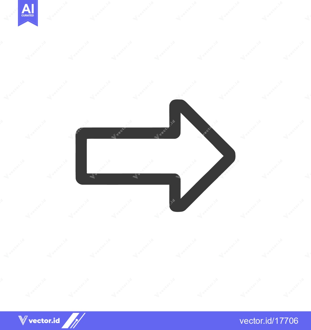 Premium Vector dari Simple Dark Gray Arrow Pointing Right on White Background