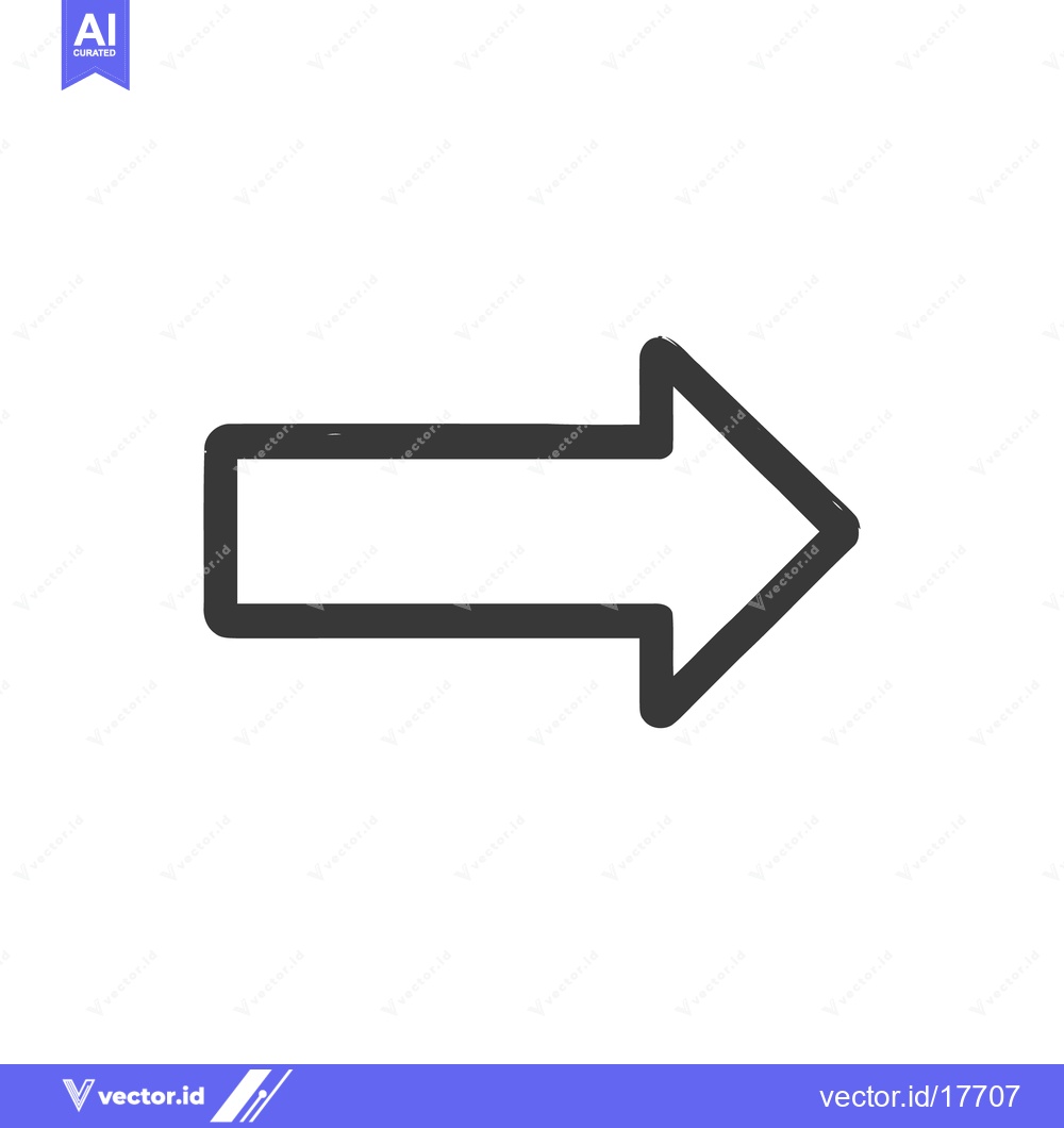 Premium Vector dari Simple Dark Gray Arrow Pointing Right on White Background