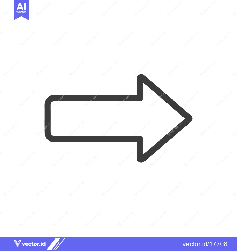 Premium Vector of Simple Gray Arrow Icon Pointing Right on White Background