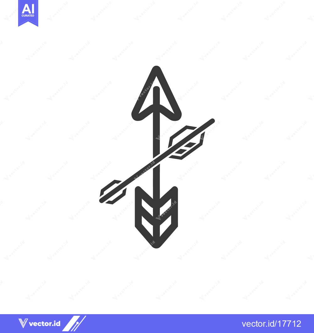 Premium Vector dari Simple symmetrical image depicting two arrows crossing each other