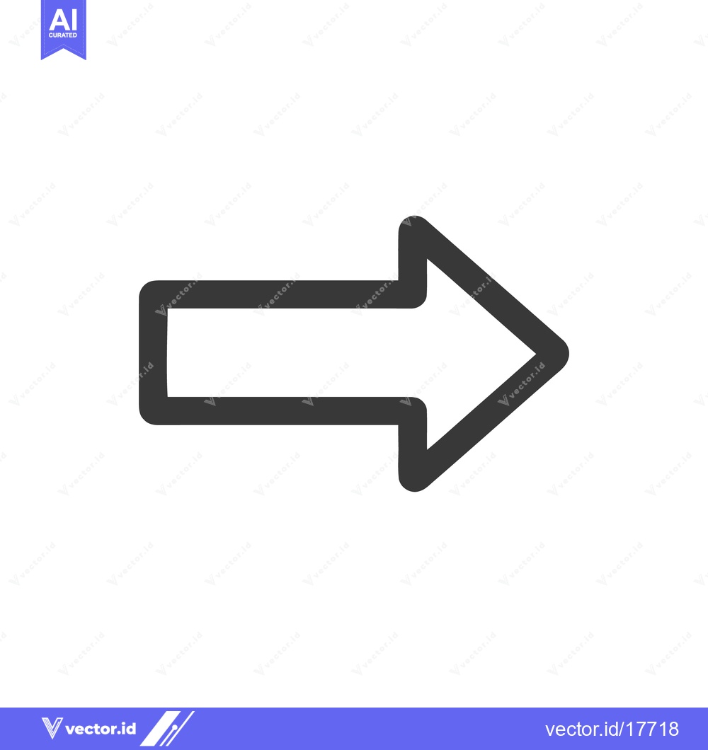 Premium Vector dari Bold Gray Arrow Icon Pointing Right on White Background