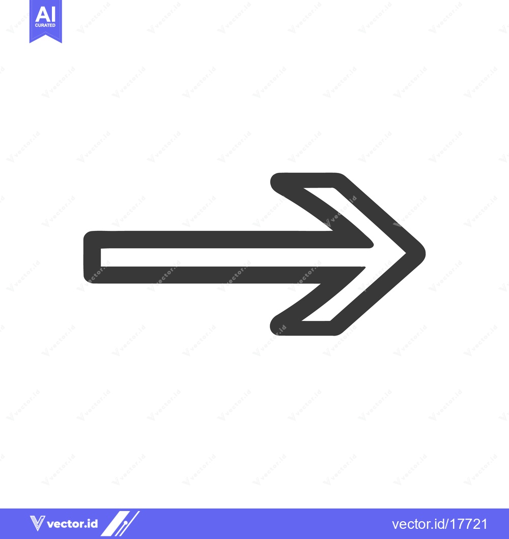 Premium Vector dari Bold Right Arrow Icon: Simple Navigation Symbol on White Background