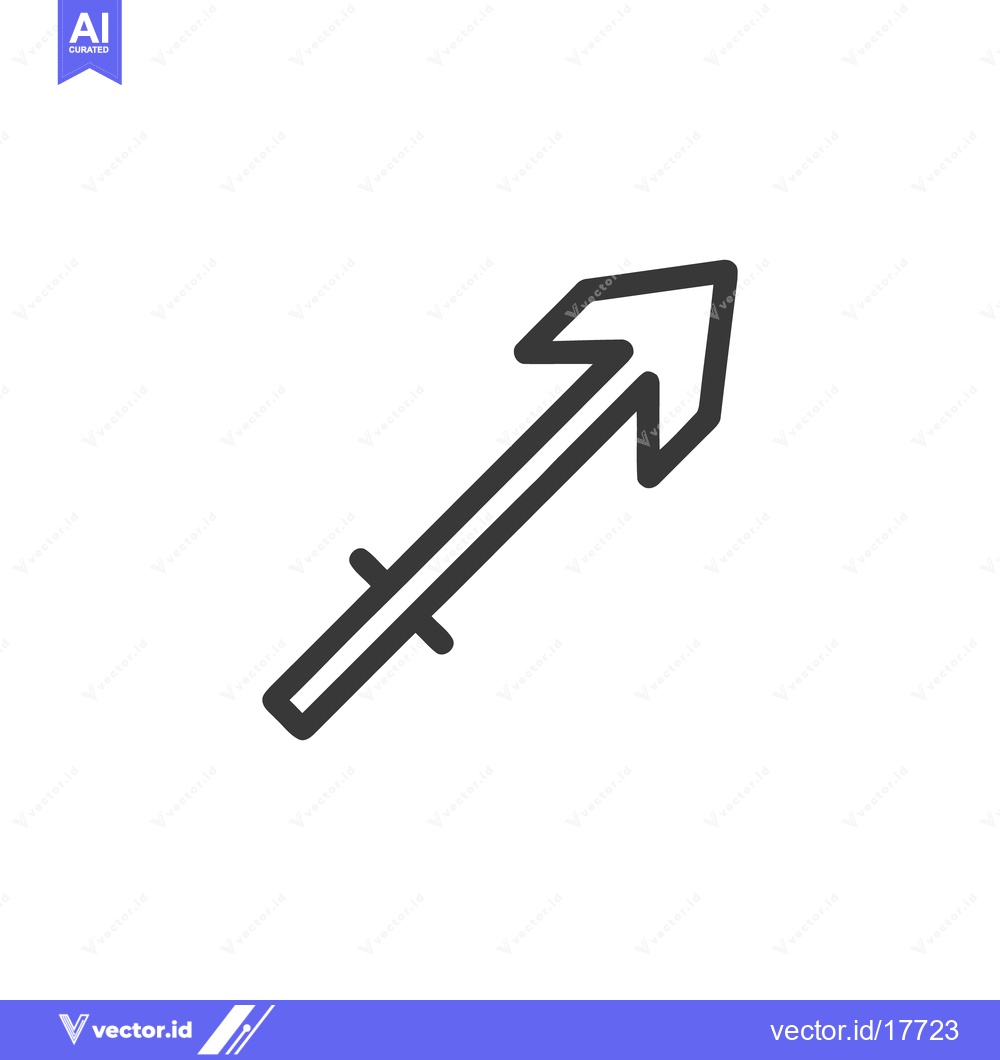 Premium Vector of Minimalist Arrow Icon: Bold Outline, Directional Symbolism, Clean Desi