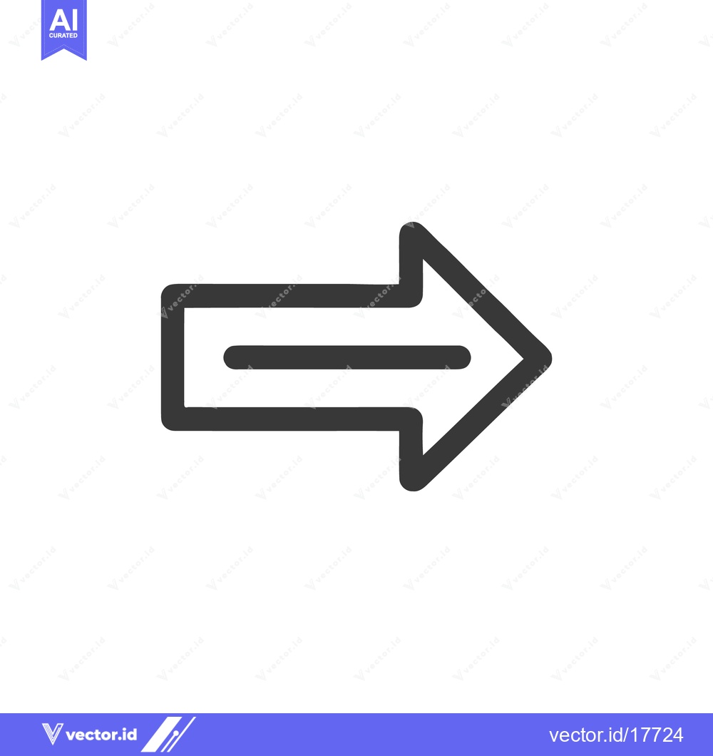 Premium Vector dari Bold Right Arrow Icon: Simple, Modern Navigation Symbol on White Backg