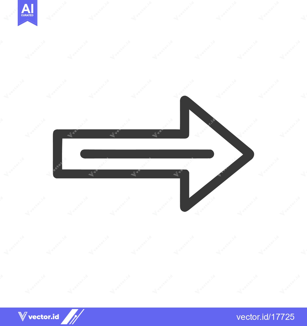 Premium Vector dari Bold Right Arrow Icon: Simple, Modern Design on White Background