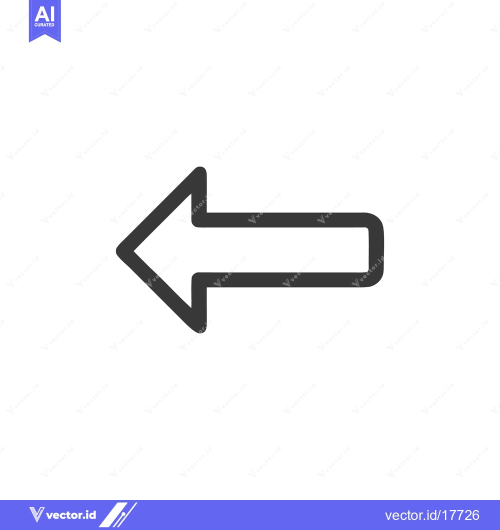 Premium Vector dari Simple Gray Arrow Pointing Left on White Background, Directional Icon