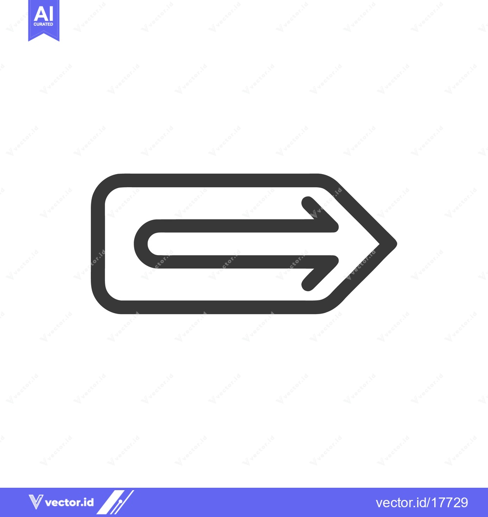 Premium Vector dari Return Arrow Icon: Bold Outline, Directional Symbol, Navigation Elemen