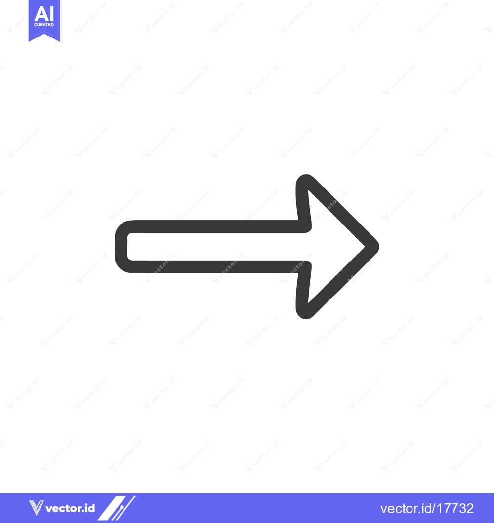 Premium Vector dari Simple Dark Gray Arrow Pointing Right on White Background