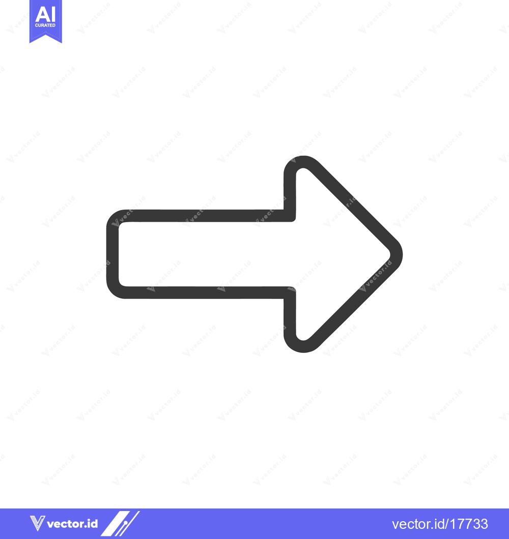 Premium Vector dari Simple Right Arrow Icon with Rounded Corners on White Background